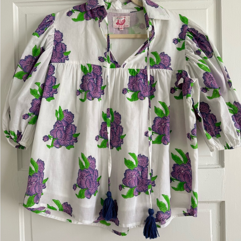 Victoria Dunn Purple Floral Top